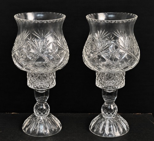 Pair vintage cut crystal - pair,