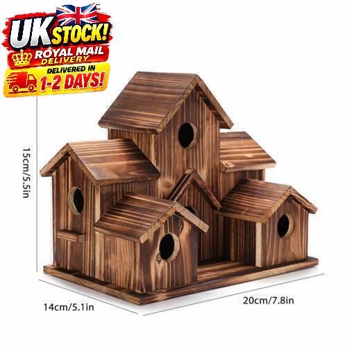 Hanging wooden bird house - hanging,
