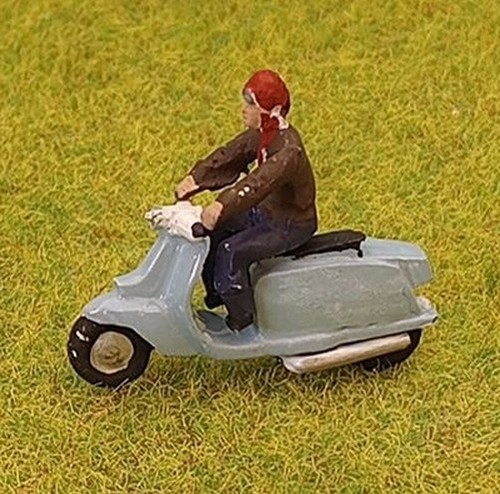 Lambretta and rider solid - lambretta,