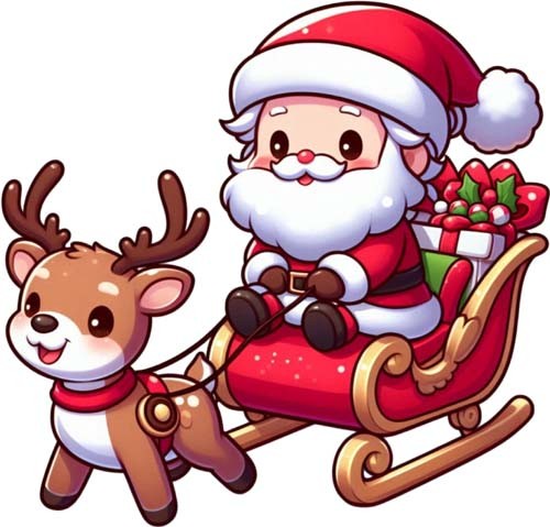 Christmas santa reindeer - christmas,