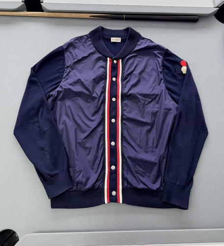Moncler navy tricot cardigan - moncler,