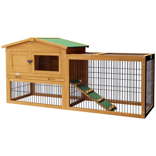 Pawhut rabbit hutch - rabbit, hutch,
