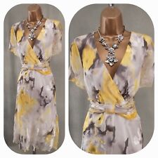  ~? KIRSTEN KROG ?~ UK M Lemon Floral Dress Will Suit Mother of Bride 