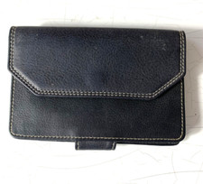 Hotter black leather bifold purse/wallet, stitch detail.