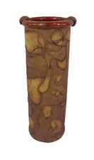 Large Vintage Brown Stoneware Textured Vase/Umbrella Stand 14" Tall