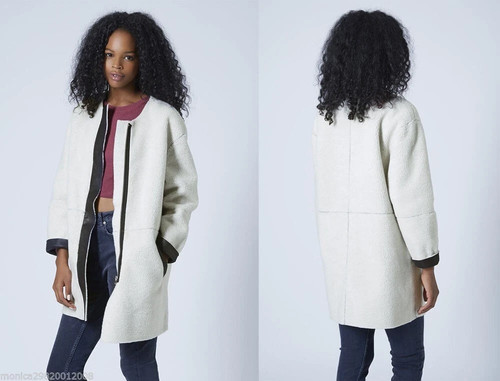 Topshop borg shearling coat - topshop,