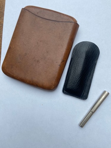 Brown leather cigar - cigar, case