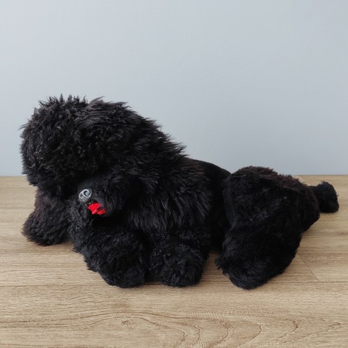 Vintage black poodle dog - poodle,