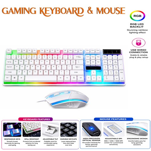 White rgb gaming keyboard - rgb,