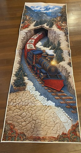 Train snow carpet rug - in,