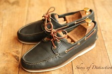 Timberland Blue Leather Loafers Boat Deck Shoes Men's UK 9 US 9.5 W EU 43