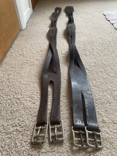 Pair leather horse - of,