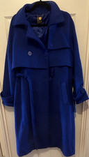 Biba blue trench coat - coat, 16