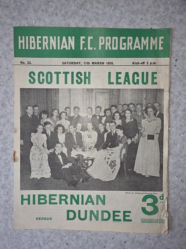 Hibernian programme 1950 v - programme,