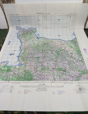 WW2 D-DAY / BATTLE of NORMANDY map "CHERBOURG & CAEN" (BOTH THE PRIMARY TARGETS)