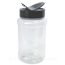 500ml Clear Cylindrical Round PET Plastic Spice Storage Jars with Shaker Caps