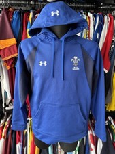 Wales under armour hoodie track zip sweatshirt rugby blue long sleeve size M