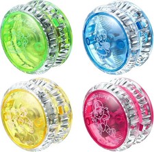 2 Pack  LED Light-Up Yo-Yo Toy – Plastic Clutch Mechanism, Trick YoYo for Kids