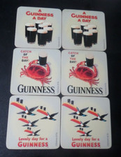 VINTAGE GUINNESS DRINKS COASTERS X 6 GUINNESS & CO