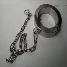 6.5kg Super Heavy Slave Collar 8cm High binding Stainless Steel Chain Couple