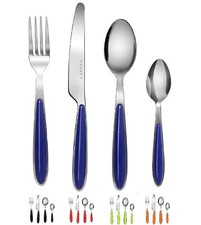 Exzact 24 PCS Cutlery Set Premium Stainless Steel Black Red Blue Orange Green 