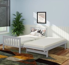 2 In 1 Solid Pine Wooden Bed