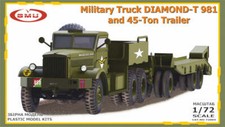 GMU 72004 1:72 Military Truck DIAMOND-T 981 and 45-Ton Trailer Tank Transporter