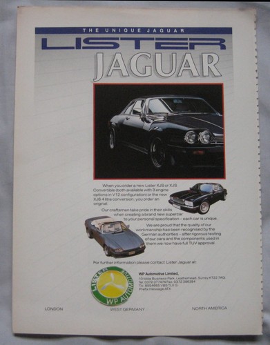 1988 lister jaguar original - lister,