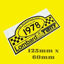 Lombard Rally 1978 RAC Classic Vintage Vinyl Sticker Ford RS Car World TEAM car