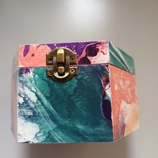 Wooden Trinket Box with Hinged