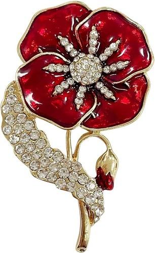 Red poppy pin - red, 2026