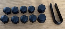 Skoda Wheel Bolt Caps & Removal Tool Black (000071215NZ37)