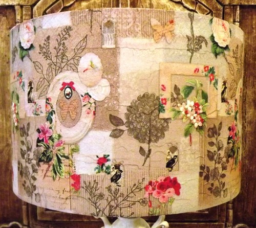 Victorian scrapbook lampshade - victorian,