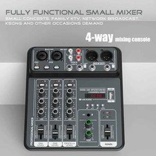 Audio Mixer Professional Sound Board Console System Interface 4Channel Bluetooth