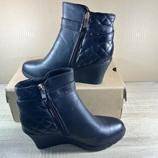 Ladies Ankle High Zip Boots (AM1508) Black New 