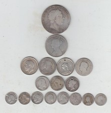 Pre 1920 British Scrap Silver (.925) 17 Coins (Crown-3ds), Weight 78.18gms