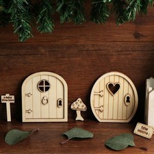 DIY 3D Wooden Fairy Elf Door Craft Kit Playhouse Decor Three-Dimensional