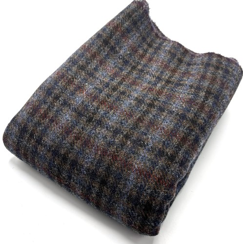 Blue grey overcheck wool - overcheck,