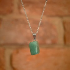 Rounded Edges Cuboid Crystal Natural Stone Necklace Pendant Tiger's Eye UK