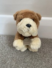 Keel Toys Buster Bulldog Brown Cream Dog Soft Plush Toy 10” Simply Soft