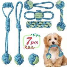 7pcs Dog Rope Chew Toys Set for Puppies, Durable Knot Toys