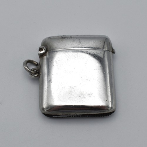 Antique solid silver vesta - antique,