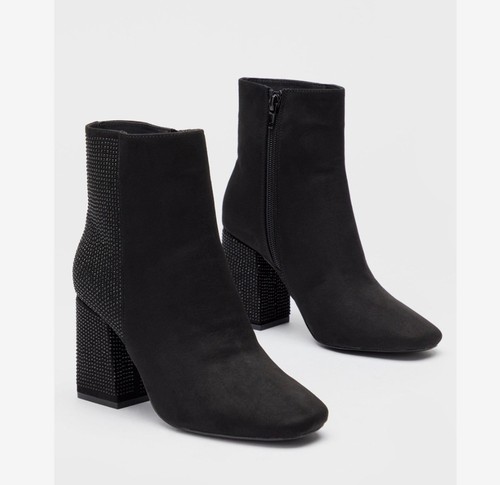 Ladies black ankle boots - black, size