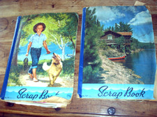 2 VINTAGE SCRAP BOOKs  1950s/60s (SCRAPS TO BOTH SIDE OF PAGE )