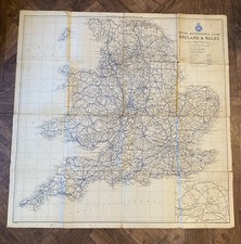 RAC England & Wales with Scotland and Northern England other side - Vintage Map