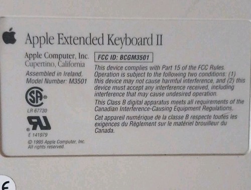 Apple extended keyboard - extended, ii
