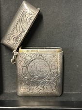 lovely old Sterling Silver  Matchbox Case match box holder birmingham 