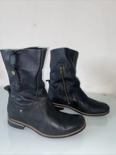 4shoes Black Leather Mid Calf Boots Size 6