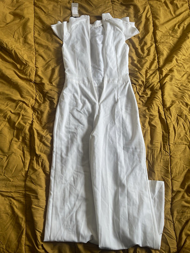 Lipsy white halter jumpsuit - white, uk