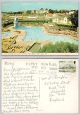c36289 Heated swimming pool Merton Hotel  Jersey  postcard 1978 stamp